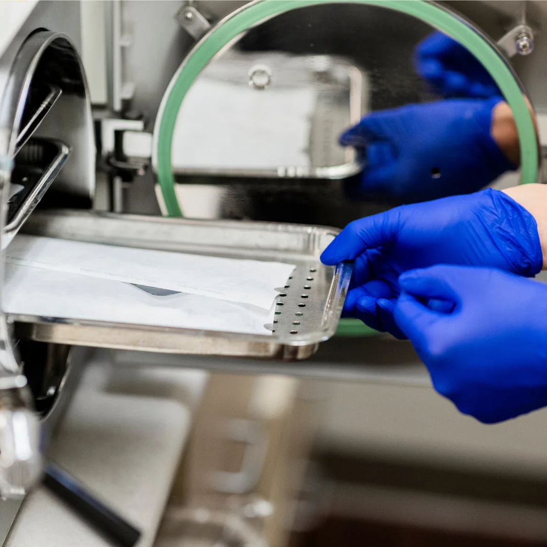 In-house sterilization and instrument processing area